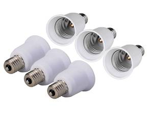 lot 2379 image: (6-PACK) SpiritLED E17 to E26  E27 Socket Adapter,Intermediate base E17 to Standard Medium base E26 E27 Converter (White Color-6pcs Pack)