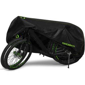 lot 2380 image: Topcrown Bike Cover Waterproof Outdoor Storage for 2 Bikes, Bicycle Cover Rain Sun UV Dust Wind Proof with Storage Bag for Mountain Road BikeEbike (210D BlackGreen, XXL Size for 2 bikes)