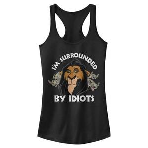 lot 2394 image: Disney Womens Lion King Surly Scar Slim Fit, Scoop Hem Racerback Tank T-Shirt, Black, X-Large US