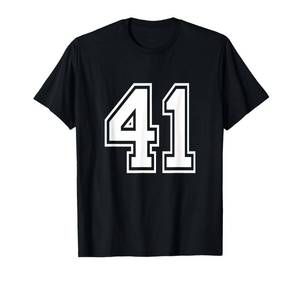lot 2401 image: Number 41 Varsity Sports Team Jersey 41st Birthday 41 Years T-Shirt XL