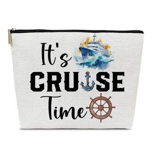 lot 2403 image: Ythuil Cruise Travel Makeup Bag, Toiletry Cosmetic Zipper Pouch For Women Girls Mom Sister Friend, Wet and Baby Diaper Organizer, Cruise Lovers Summer Vacation Gifts