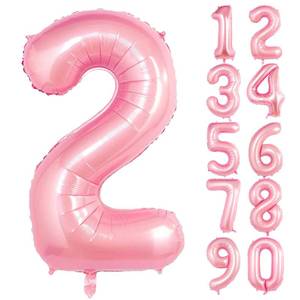lot 2423 image: 40 Inch Giant Pink Number Balloon, Mylar Foil Helium Pink Balloons for Birthday Party, Number 2 Balloon for Birthday Decorations, Pink 2 Balloon for 2th Birthday Decorations Girls