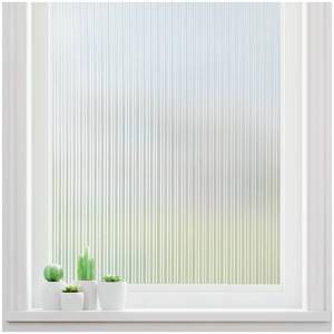 lot 2424 image: Haton Reeded Glass Window Privacy Film, Frosted Glass Window Film, Static Cling UV Blocking Stickers, Decorative Removable Cover for Bathroom Door Office, Non Adhesive 17.5 x 78.7