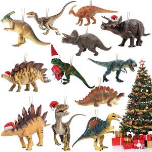 lot 2443 image: Amyhill 36 Pcs Christmas Dinosaur Ornament Wood Dinosaur Hanging Ornament Christmas Tree Topper Ornaments for Kids Boys Xmas Tree Party Holiday Decoration