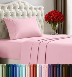 lot 2445 image: Utopia Bedding Twin Bed Sheets Set - 3 Piece Bedding - Brushed Microfiber - Shrinkage and Fade Resistant - Easy Care (Crystal Pink)