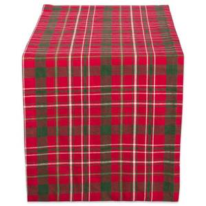 lot 2449 image: DII Holiday Dining Table Linen Collection Tartan Holly Plaid, Christmas Table Runner, 14x108, Red & Green