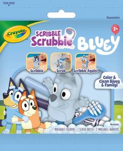 lot 2455 image: Crayola Bluey Scribble Scrubbies (1ct), Colorable Bluey Toy Figurines for Toddlers, Washable Coloring Gift Set for Kids, Ages 3