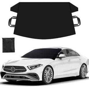 lot 2456 image: EcoNour Windshield Cover for Ice and Snow - Universal Fit for Car, SUV, Truck, Heavy Duty 600D Oxford Fabric Frost Protector for Ice & Sleet, Includes Anti-Theft Straps, Medium (69x42)