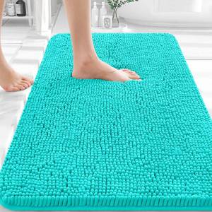 lot 3769 image: OLANLY Bathroom Rugs 36x24, Extra Soft Absorbent Chenille Bath Rugs, Rubber Backing Quick Dry, Machine Washable Bath Mats for Bathroom Floor, Tub and Shower, Home Decor Accessories, Teal