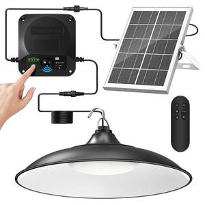 lot 3781 image: APILAB Solar Shed Light Indoor Outdoor, 2000LM Motion Sensor Pendant Light, Daytime Available Solar Indoor Lights with 4 Lighting Modes Remote Control for Barn, Patio, Gazebo, Shop, Garage
