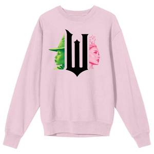 lot 3789 image: Bioworld Wicked Part 1 W Character Graphics Womens Cradle Pink Crew Neck Long Sleeve Sweatshirt-Medium