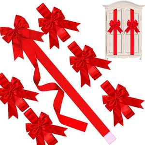 lot 4362 image: WILLBOND 8 Pcs Valentines Day Cabinet Ribbons Bows for Kitchen 78.8 Inch Red Large Valentines Day Door Ribbon Cabinet Bows for Gifts Tree Home Wall Furniture Party Decorations
