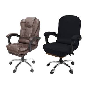 lot 4366 image: NeColorLife Office Chair Cover with Armrest Covers Stretchable Desk Chair Cover Thick Checked Jacquard High Back Office Seat Cover for Universal Rotating Chair (Large Size,Black)