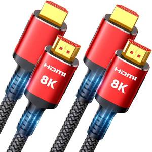 lot 4406 image: Snowkids 10K 8K HDMI 2.1 Cable 10FT 2-Pack, 48Gbps Ultra High Speed HDMI Braided Cord, Support 8K60Hz 4K120Hz, HDCP 2.2&2.3,eARC,Dynamic HDR,Compatible with Roku TVHDTVPS5Blu-ray