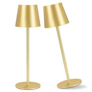 lot 5543 image: IMQSQIK 2 Pack Cordless Table Lamp, 5000mAh Portable Rechargeable LED Desk Lamp (Gold)