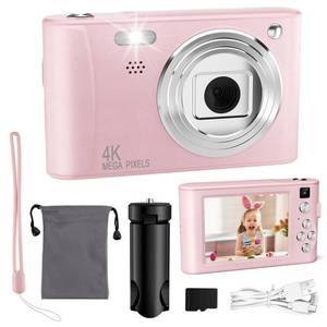 lot 6185 image: Upgrade Kids Selfie Camera, Christmas Birthday Gifts for Girls Age 3-12, HD Digital Video Cameras for Toddler, Portable Toy for 3 4 5 6 7 8 Year Old Girl with 32GB SD Card-Pink