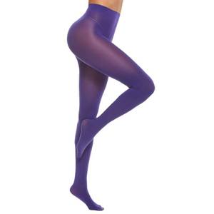 lot 6194 image: MANZI Womens Solid Color Semi Opaque Footed Tights Soft Stretch Pantyhose Indigo Medium-Large