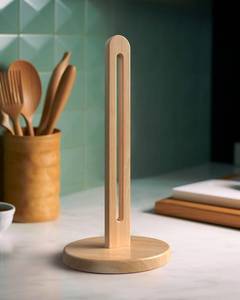 lot 6200 image: KitchLife Wooden Paper Towel Holder Countertop, Fits Jumbo Roll - Solid Beechwood Paper Towel Dispenser Stand with Anti-Skid Base, 1 Pack