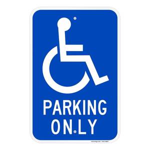 lot 6221 image: SmartSign Basics Handicap Parking Sign  12 x 18 Engineer Grade Reflective 120 mil ACM, Reserved Parking Signs for Handicapped Only, Made in USA