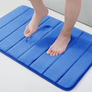 lot 6224 image: Buganda Memory Foam Bath Mat, 24 x 16, Ultra Soft and Non-Slip Bathroom Rugs, Water Absorbent and Machine Washable Bath Rug for Bathroom, Shower, and Tub, Royal Blue