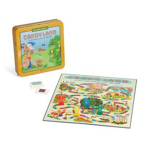 lot 6228 image: Candy Land Board Game Nostalgia Edition Game Tin 10 container damaged bottom right side