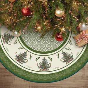 lot 6252 image: AVOIN colorlife Ornaments Christmas Tree Skirt 36 Inch, Winter Holiday Tree Mat Decoration Green