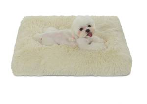 lot 6259 image: Bedfolks Waterproof Dog Crate Pad, Plush Dog Kennel Bed with Removable Cover, Faux Fur, Washable, 17x12, Cream