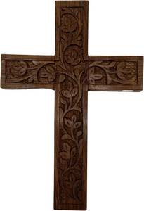 lot 6283 image: IBLAY Wall Mounted Wall Hanging Wooden Christ Cross Crucifix Catholic Rosewood Crucifix for Home, Church and Chapel Decoration (Style-1) (10x7)