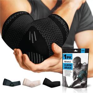 lot 6300 image: POWERLIX Elbow Brace Compression Support - Elbow Sleeve for Tendonitis, Tennis Brace and Golfers Treatment, Arthritis, Workouts, Weightlifting �� Reduce Elbow Pain (Black, S)