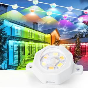 lot 6305 image: LPDISPLAY Permanent Outdoor Lights for House,25FT with 20LED Eaves Lights,RGBWarmCool Light, Extension Cable only � Power SupplyRemote Control not Included