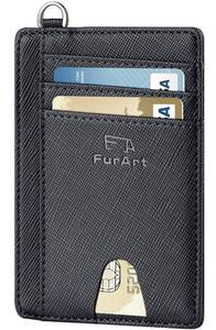 lot 6330 image: FurArt Slim Minimalist Wallet, Front Pocket Wallets, RFID Blocking, Credit Card Holder for Men-Black