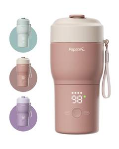 lot 6338 image: Papablic Pro Portable Bottle Warmer for Travel�� Fast Heating, Steam Sterilizer, 30W Fast Charge, 5-Temp Control, Easy-Clean Wide Mouth, Baby Milk Warmer for Breastmilk & Formula, Almond Rose