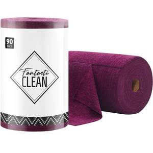 lot 6348 image: Fantasticlean Microfiber Cleaning Cloth Roll -90 Pack, Tear Away Microfiber Towels, 12 x 12, Reusable, Washable, Scratch Free, Ultra Absorbent for All-Around Cleaning Supplies (Deep Purple)