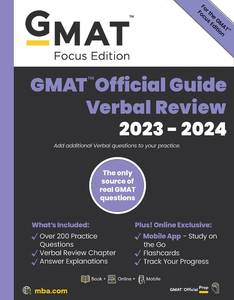 lot 6350 image: GMAT Official Guide Verbal Review 2023-2024, Focus Edition Includes Book  Online Question Bank  Digital Flashcards  Mobile App