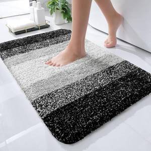 lot 6361 image: OLANLY Bathroom Rugs Mat 24x16, Extra Soft Absorbent Microfiber Bath Rugs, Rubber Backing, Quick Dry, Machine Washable Bath Mats for Bathroom Floor, Tub and Shower, Home Decor Accessories, Black
