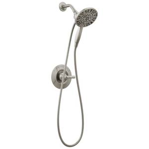 lot 7079 image: Delta Arvo 14 Series Brushed Nickel Shower Faucet Set with In2ition 2-in-1 Dual Shower Head with HandHeld Spray Combo, Valve Trim Kit, SpotShield Stainless 142840-SP-I (Valve Included)