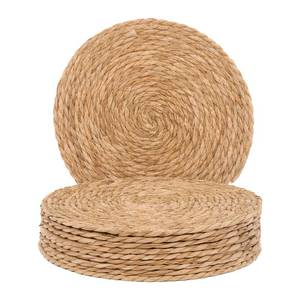 lot 7096 image: GENMOUS Woven Placemats Set of 10,12 Round Placemats Natural Water Hyacinth Boho Placemats,Farmhouse Rattan Chargers for Dinner Plates,Rustic Braided Wicker Table Mats for Dining Table,Home,Wedding