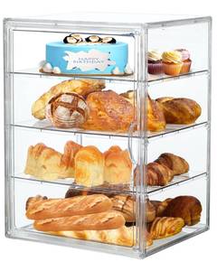 lot 7098 image: Bread Box,Large Bread Boxs for Kitchen Countertop - 4 Layers Adjustable Bread Storage Container,Clear Boxes for Kitchen Counter, Breads Box Airtight,Bread Holder,Perfect for Bagel Muffins��transparent��