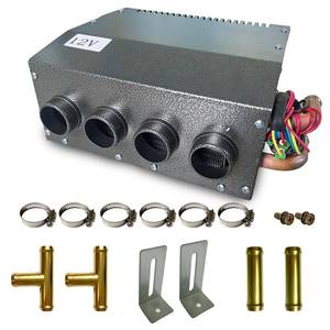 lot 7104 image: XuSha Hydronic Heater 12V 4 Front Vents, Compact Design, Portable Assembly Mountable Switch 3-Speed Fan 80 CFM Airflow 8500 BTU of Heat, fits for CarTruckBoatRV