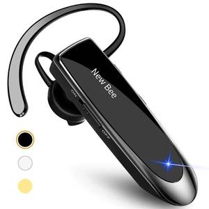 lot 8243 image: New bee Bluetooth Earpiece V5.0 Wireless Handsfree Headset with Microphone 24 Hrs Driving Headset 60 Days Standby Time for iPhone Android Samsung Laptop Trucker Driver (Black)