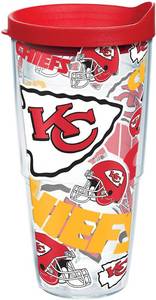 lot 8257 image: Tervis Made in USA Double Walled NFL Kansas City Chiefs Insulated Tumbler Cup Keeps Drinks Cold & Hot, 24oz, All Over