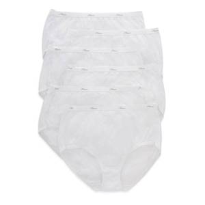 lot 8286 image: Hanes Womens High-waisted Panties, 6-pack, Moisture-wicking Cotton (Colors May Vary) Briefs-underwear, White, 7 US