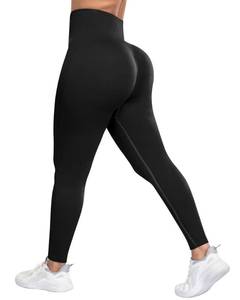lot 8298 image: NORMOV Seamless Workout Butt Lifting Leggings - Booty Scrunch Gym Leggings for Women(Black,M)