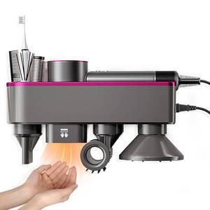 lot 19705 image: Hair Dryer Holder,No Drilling Required Hair Dryer Holder �� Organizer Stand For 5 Attachments with Automatic Hand Drying and Magnetic Nozzle Storage��For Dyson Blow Dryer Accessory Organizer (violet)