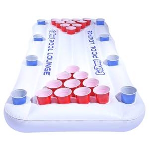 lot 19717 image: GoPong Pool Lounge Beer Pong Inflatable with Social Floating, White