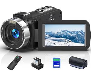 lot 19722 image: Gcasio 8K Camcorder 64MP Video Camera YouTube Vlogging Camera IR Night Vision WiFi 18X Digital Zoom Webcam 3.0��Touch Screen Camcorders with Microphone, 32G SD Card, Remote Control and 2 Batteries