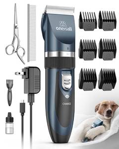lot 19724 image: oneisall Dog Shaver Clippers Low Noise Rechargeable Cordless Electric Quiet Hair Clippers Set for Dogs Cats Pets