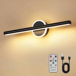 lot 19731 image: HOWMZON Wireless Picture Light, 16 inches Art Wall Light, Picture Light Battery Operated,Battery Operated Wall Lights,Gallery Light for Painting,Photo,Library (Matt Black)