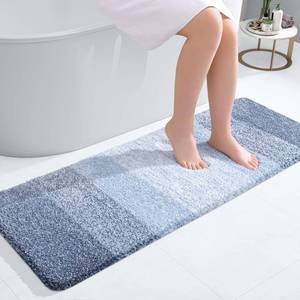 lot 19739 image: OLANLY Bathroom Runner Rugs 47x17, Extra Soft Absorbent Microfiber Bath Rugs, Rubber Backing, Quick Dry, Machine Washable Bath Mats for Bathroom Floor, Tub and Shower, Home Decor Accessories, Blue