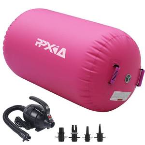 lot 19748 image: PPXIA Gymnastics Air Roller Air Barrel Inflatable Tumbling Mat, Tumble Track Backhandspring Mat Gymnastic Equipment with Pump for Yoga Training Cheerleading Home Use